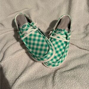 Hey Dude Women’s  St. Patrick’s Day Gingham Canvas Shoes